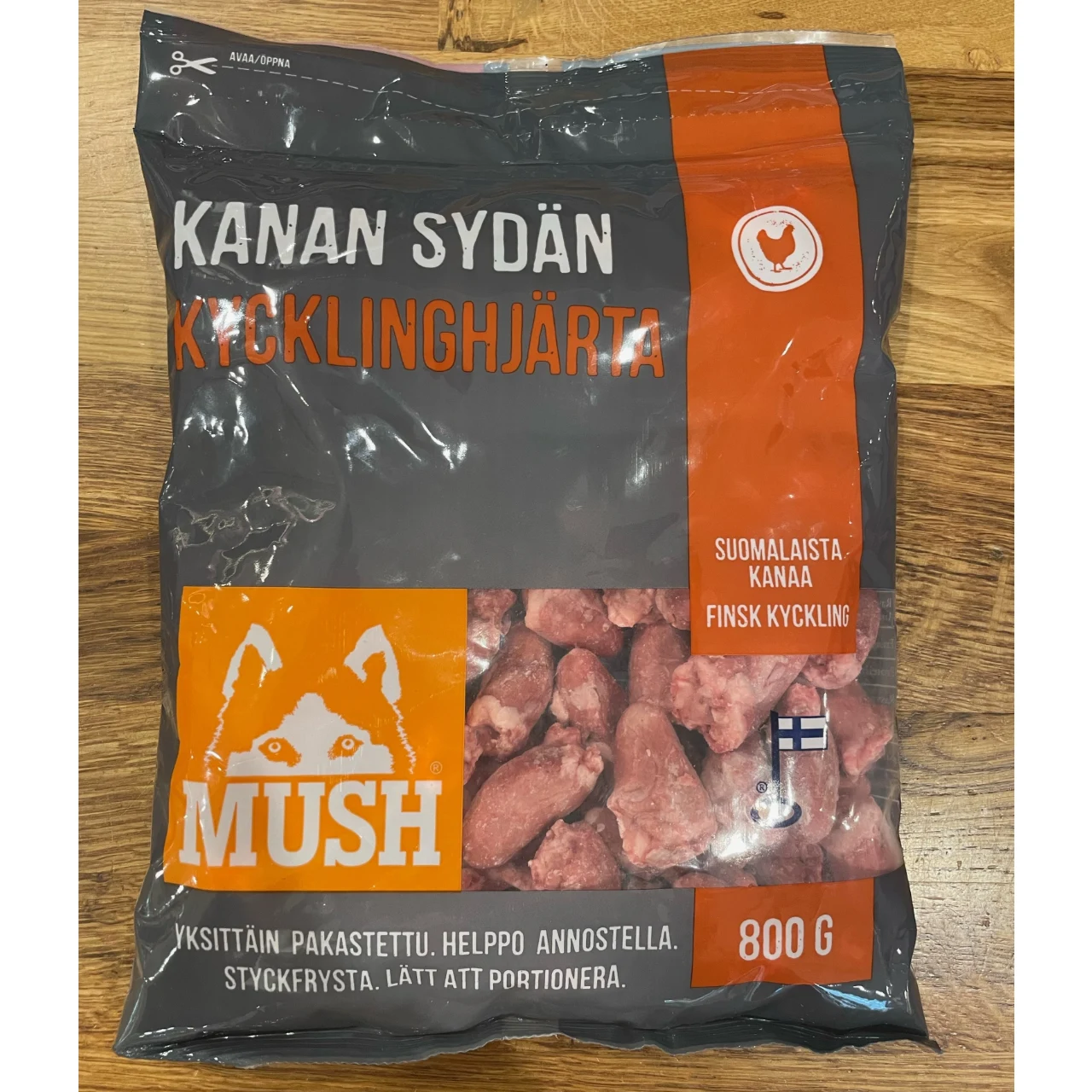 MUSH Basic Kyllingehjerter 800 g - Naturlige hundesnacks